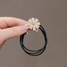 Faux Pearl Flower Hair Tie Gold - One Size