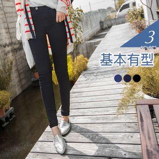 Plain Elastic Skinny Pants
