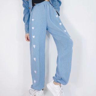 Heart-print Sweat Pants