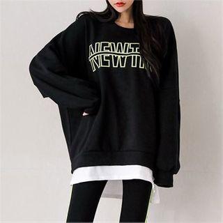 Newtro Printed Layered-hem Sweatshirt