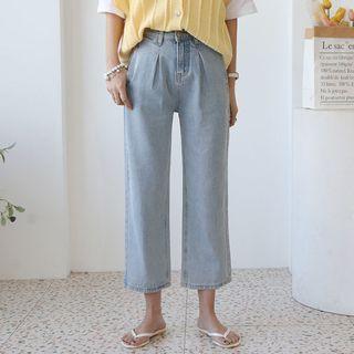 Invert-pleat Wide-leg Jeans