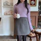 [cle.] Dual-pocket A-line Miniskirt