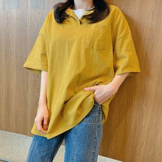 Pocket-patch Oversize Polo Shirt