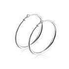 Simple Fashion Geometric Round Large Earrings Silver - One Size