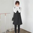 V-neck Scallop Trim Spaghetti Strap Dress