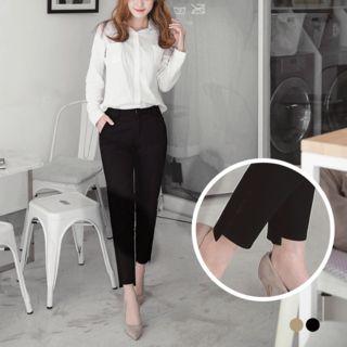 Dipped-hem Tweed Trousers