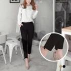 Dipped-hem Tweed Trousers