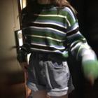 Striped Sweater Stripes - Green - One Size