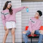 Lettering Couple Matching Knit Top