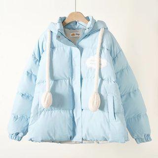 Cloud Embroidered Padding Zip Jacket