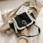 Chain Strap Fleece Trim Crossbody Bag