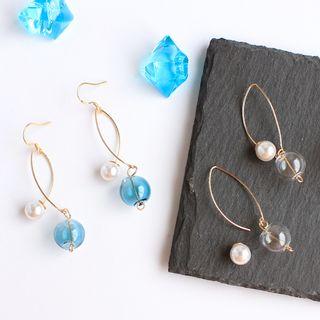 Faux Pearl Glass Bubble Dangle Earring