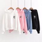 Panda Embroidery Hooded Top