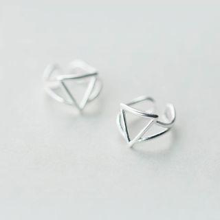 925 Sterling Silver Triangle Clip-on Earrings