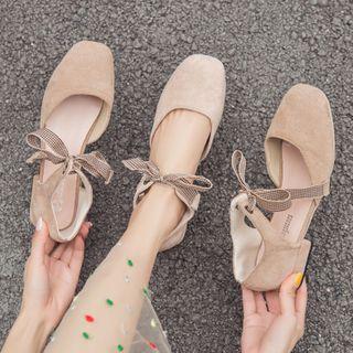 Plaid Bow Mary Jane Shoes