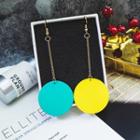 Alloy Disc Dangle Earring 1 Pair - Yellow & Gold - One Size