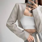 Slim-fit Open-front Crop Blazer