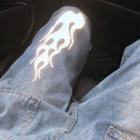 Reflective Fire High-waist Straight-cut Jeans