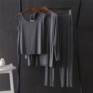 Loungewear Set: Tank Top + Light Jacket + Pants