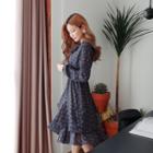 Tie-neck Tiered A-line Dress