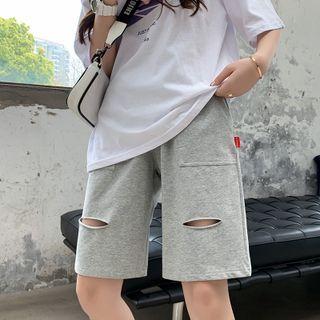 Cutout Straight Leg Sweatshorts