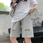 Cutout Straight Leg Sweatshorts