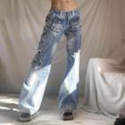 Low-rise Washed Wide Leg Bootcut Jeans