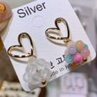 Faux Crystal Alloy Heart Dangle Earring As Shown In Figure - One Size