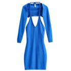 Set: Cardigan + Halter Neck Mini Sheath Dress