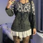 Long Sleeve Floral Print Loose-fit T-shirt