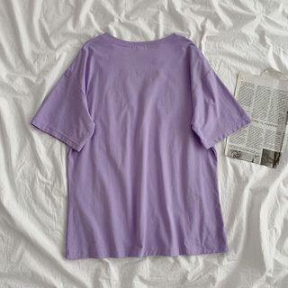 Short-sleeve Oversize Plain T-shirt