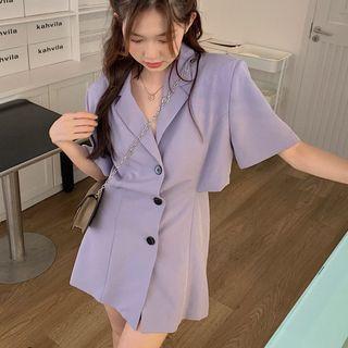 Short-sleeve Cutout Mini Blazer Dress