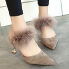 Slide Pointy Toe Kitten Heels