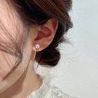 Mermaid Rhinestone Faux Pearl Alloy Dangle Earring 1 Pair - Silver - One Size