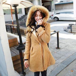 Furry Hooded Fleece Coat