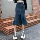 Asymmetrical Denim Mermaid Skirt