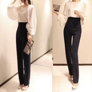 High Waist Slim-fit Pants
