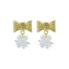 Snow Crystal Bow Earrings One Size