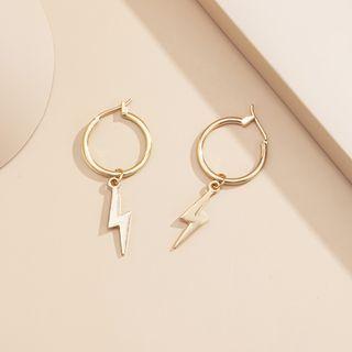Lightning Drop Earring 1 Pair - 1807 - Gold - One Size