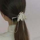 Moth Chained Alloy Hair Stick Silver - One Size