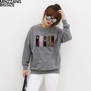 Dolman-sleeve Lettering Loose-fit Sweatshirt