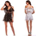 Cold-shoulder Sequined Playsuit