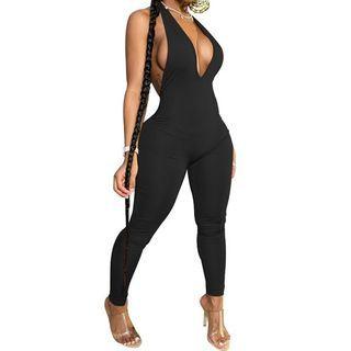 Open-back Sleeveless Jumpsuit