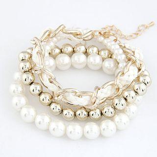 Faux Pearl Bracelet Set