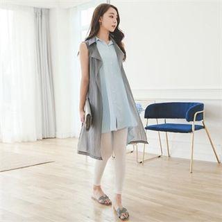 Sleeveless Tie-waist Vest
