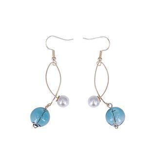 Faux Pearl Glass Ball Drop Earring