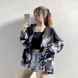 Crane Print Shirt Crane - One Size