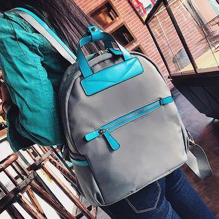 Color Panel Nylon Backpack