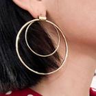 Alloy Layered Hoop Earring Gold - One Size