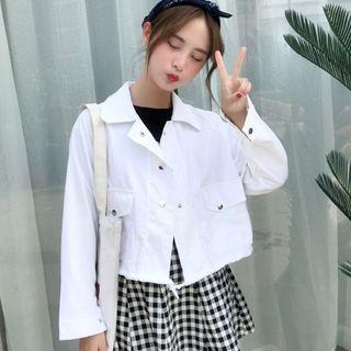 Pocket Loose-fit Cropped Jacket